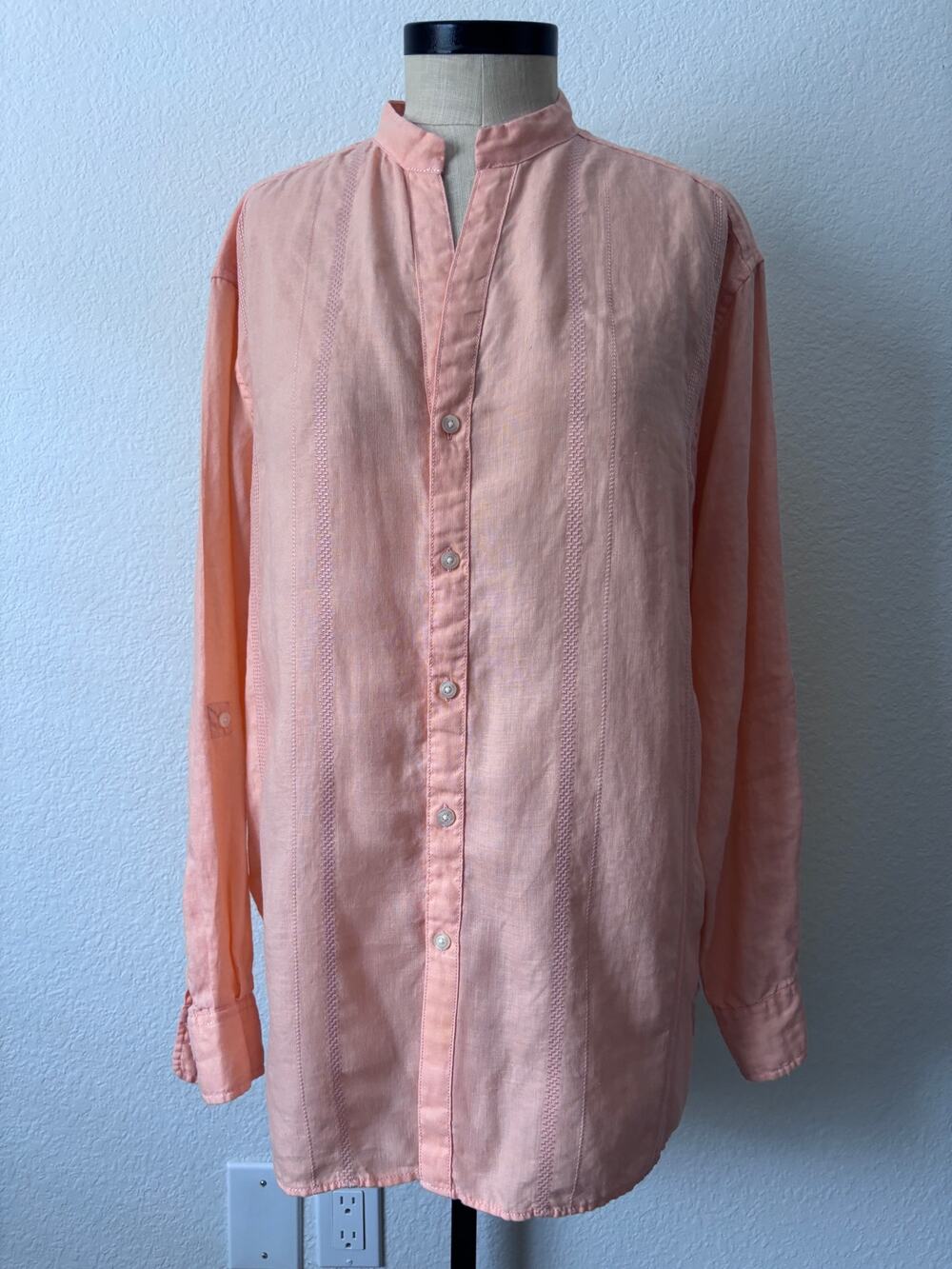 Carribean - NWOT Men's 100% Linen Button Up Shirt Size M